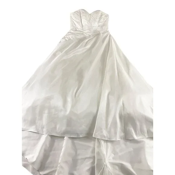 David's Bridal Women's Taffeta A Line Wedding Dress W/Sweetheart Neck - 14W - Picture 4 of 15